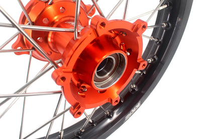 KKE 17"*1.4/14"*1.6 Kid's Big Wheels Rims Fit KTM SX 85 2021-2024 Orange Hub