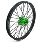 KKE 1.6*21 & 2.15*18 Wheels Rims Fit Kawasaki KX450 2019-2023 KX450X 2021-2023 Green Nipples & Black Spokes