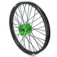 KKE 1.6*21 & 2.15*18 Wheels Rims Fit Kawasaki KX450 2019-2023 KX450X 2021-2023 Green Nipples & Black Spokes