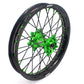 KKE 1.6*21 & 2.15*18 Wheels Rims Fit Kawasaki KX450 2019-2023 KX450X 2021-2023 Green Nipples & Black Spokes