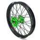 KKE 1.6*21 & 2.15*18 Wheels Rims Fit Kawasaki KX450 2019-2023 KX450X 2021-2023 Green Nipples & Black Spokes