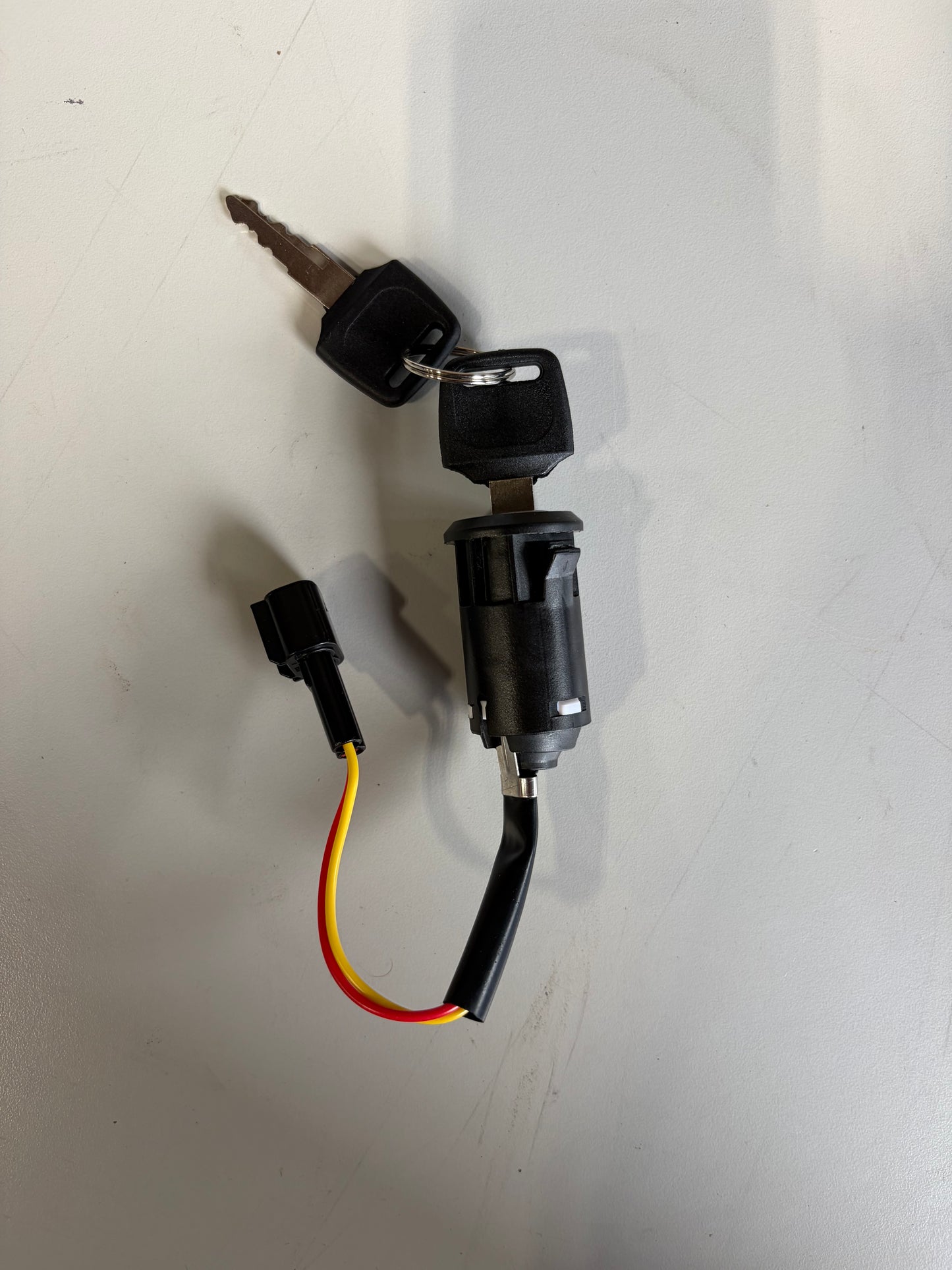 Heybike E-Bike Battery Lock Cylinder Mechanism with 2 Keys & 2-Pin Wiring Harness