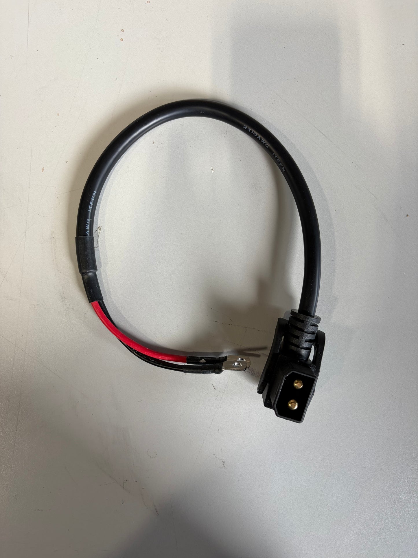 Heybike Replacement E-Bike Battery Charging Port Cable | 2-Pin Male Connector to Ring Terminals (2x10AWG)