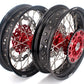 KKE 3.5 & 4.25 Cush Drive Supermoto Rims for HONDA CRF250R/450R 2002-2012 Red&Black With Disc&Sprocket