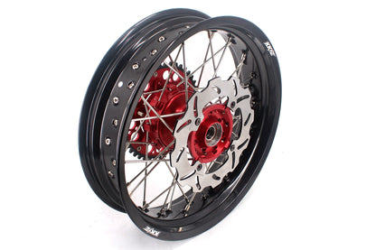 KKE 3.5 & 4.25 Cush Drive Supermoto Rims for HONDA CRF250R/450R 2002-2012 Red&Black With Disc&Sprocket
