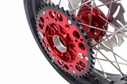 KKE 3.5 & 4.25 Cush Drive Supermoto Rims for HONDA CRF250R/450R 2002-2012 Red&Black With Disc&Sprocket