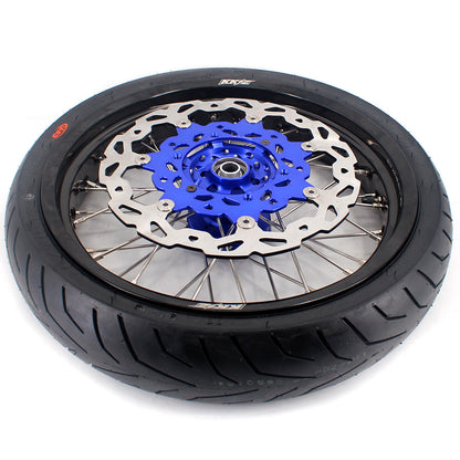 KKE 17 Inch Supermoto Rims Tires For YAMAHA WR250F 2001-2019 WR450F 2003-2018