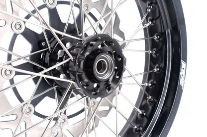 KKE 17 inch Supermoto Wheels Rims for HONDA XR650L 1993-2024 Black Hub Discs