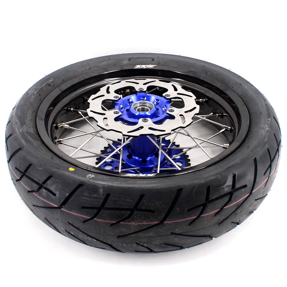 KKE 3.5/4.25*17inch Supermoto Spoked Wheels CST Tires For SUZUKI DRZ400 DRZ400E DRZ400S