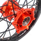 KKE 17 & 14 Small Kids Wheels Rims for KTM 85 SX 2021-2024 Orange Hub Black Spoke