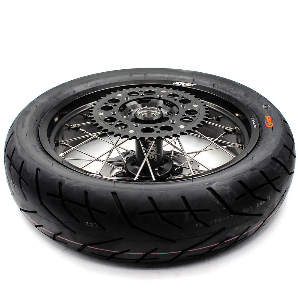 KKE 3.5/4.25*17in. Supmermoto Wheels Set For SUZUKI DRZ400SM 2005-2024 CST Tires