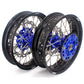KKE 17 Inch Cush Drive Supermoto Wheels Fit Yamaha WR250F 2001-2018 WR450F 2003-2018 Blue