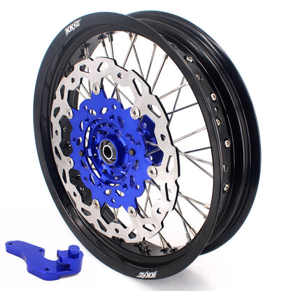 KKE 17 Inch Cush Drive Supermoto Wheels Fit Yamaha WR250F 2001-2018 WR450F 2003-2018 Blue
