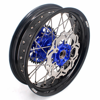KKE 17 Inch Cush Drive Supermoto Wheels Fit Yamaha WR250F 2001-2018 WR450F 2003-2018 Blue