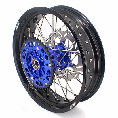 KKE 17 Inch Cush Drive Supermoto Wheels Fit Yamaha WR250F 2001-2018 WR450F 2003-2018 Blue