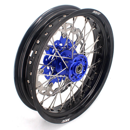 KKE 17 Inch Cush Drive Supermoto Wheels Fit Yamaha WR250F 2001-2018 WR450F 2003-2018 Blue