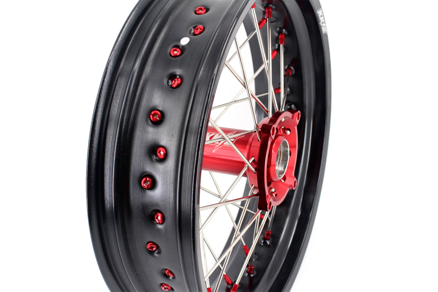 KKE 3.5 & 4.25 Supermoto Wheels Fit Husqvarna TE TC FE FC SMR 2000-2013 Red