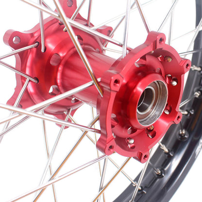 KKE 21/18 Spoked Enduro Wheels for GAS GAS Enduro Bikes 2004-2017 Red