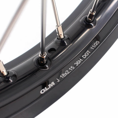 KKE 21/18 Spoked Enduro Wheels for GAS GAS Enduro Bikes 2004-2017 Red