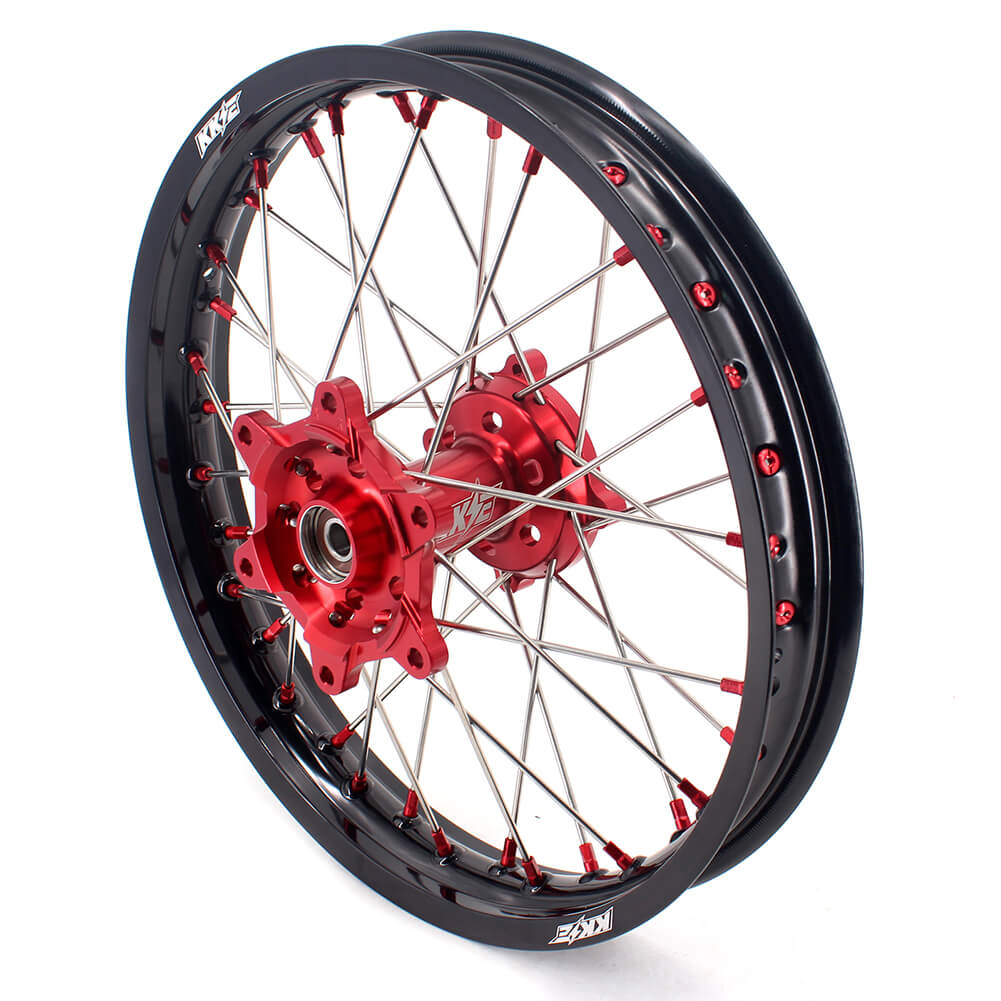 KKE 21" 18" OEM Size Motorcycle Alloy Wheels Rims Compatible with HONDA XR650L 1993-2025 Red Nipples