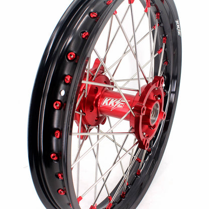 KKE 21" 18" OEM Size Motorcycle Alloy Wheels Rims Compatible with HONDA XR650L 1993-2025 Red Nipples