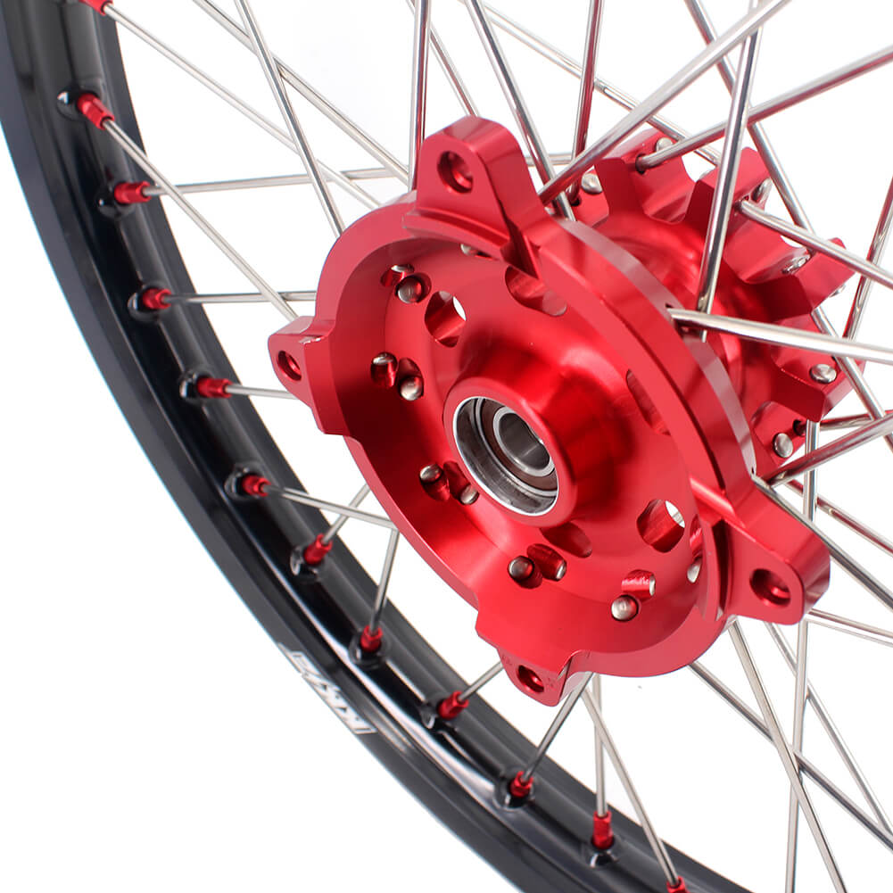 KKE 21" 18" OEM Size Motorcycle Alloy Wheels Rims Compatible with HONDA XR650L 1993-2025 Red Nipples