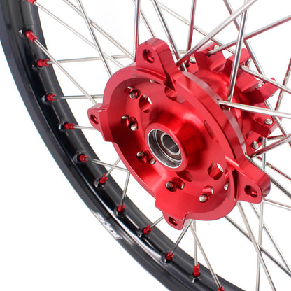 KKE 21" 18" OEM Size Motorcycle Alloy Wheels Rims Compatible with HONDA XR650L 1993-2025 Red Nipples