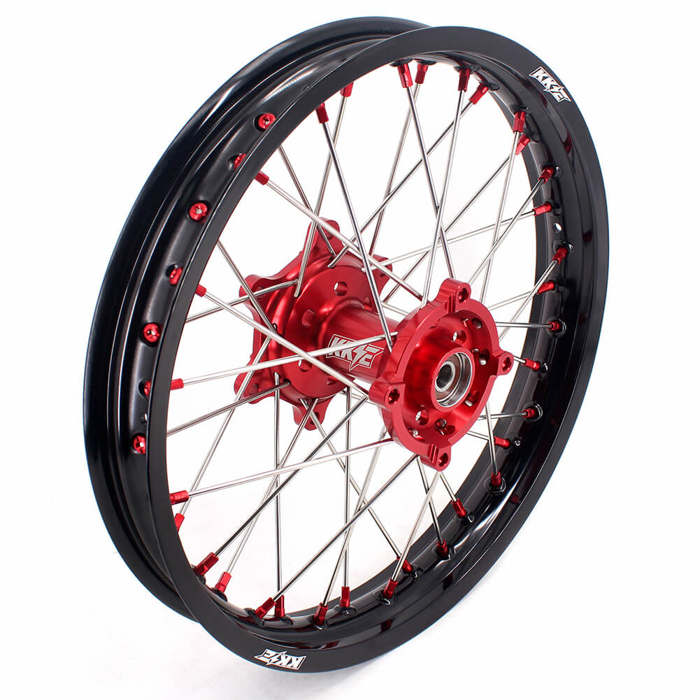 KKE 21" 18" OEM Size Motorcycle Alloy Wheels Rims Compatible with HONDA XR650L 1993-2025 Red Nipples