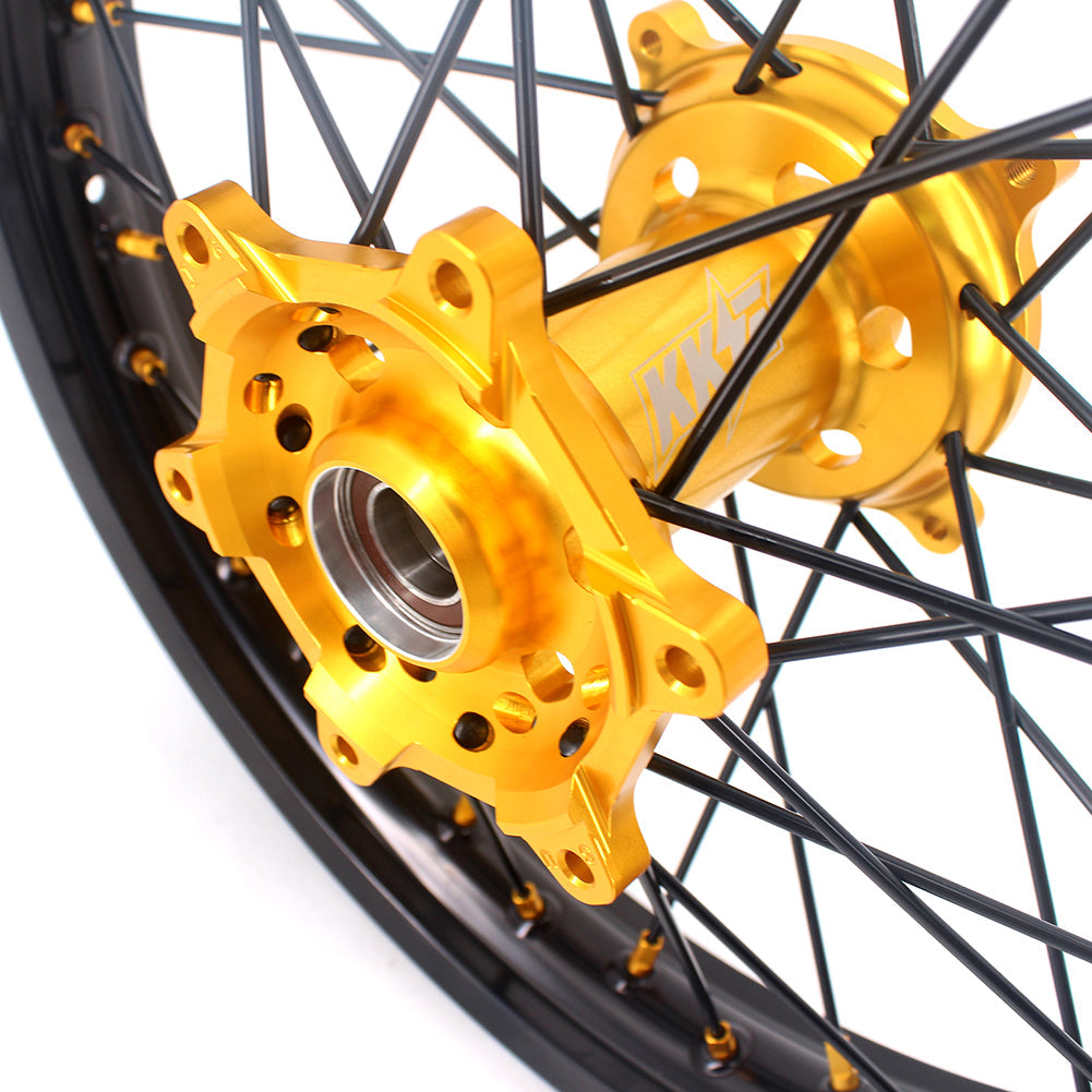 KKE 21 & 19 MX Wheels Rims for SUZUKI RMZ250 2007-2024 RMZ450 2005-2024 Black Spokes