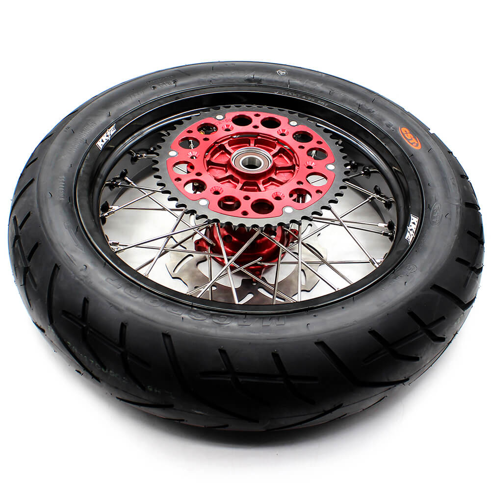 KKE 17 Inch Cush Drive Supermoto Rims Tires For HONDA XR650L 1993-2021