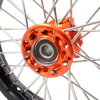 KKE 12/10 Small Kid's Wheels For KTM SX50 2024-2025 Mini Dirtbikes Orange Hub