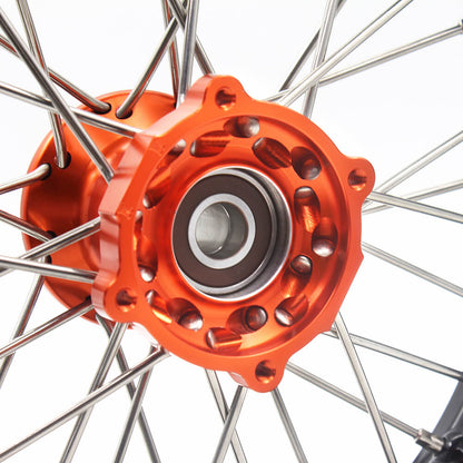 KKE 12/10 Small Kid's Wheels For KTM SX50 2024-2025 Mini Dirtbikes Orange Hub