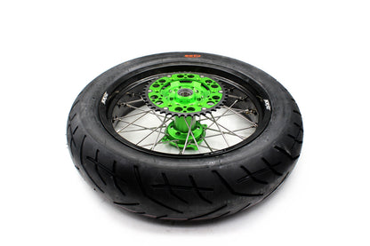 KKE 17inch KX450 KX450X KX250F 2020 KX450F 2019-2021 KX450 2019-2023 For KAWASAKI Supermoto Rims CST Tires Green