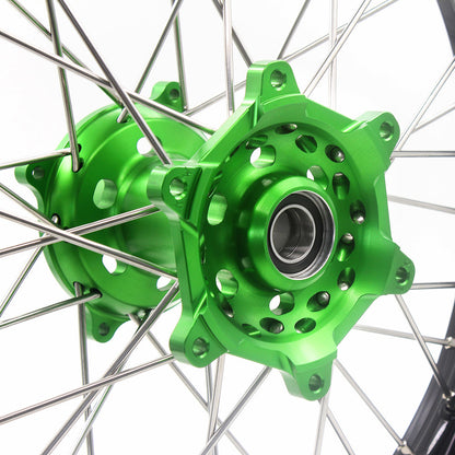 KKE 21" 18" Motorcycle Aluminum Spoke Wheels For KAWASAKI KX250F KX450F 2006-2014