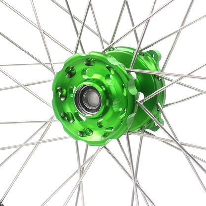 KKE 21" 18" Motorcycle Aluminum Spoke Wheels For KAWASAKI KX250F KX450F 2006-2014