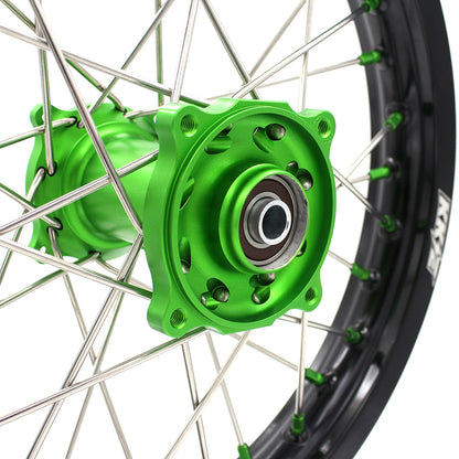 KKE 17/14 For KAWASAKI KX85 KX80  KX100 KLX140/L Big Kid's Wheels Rim Green Nipples