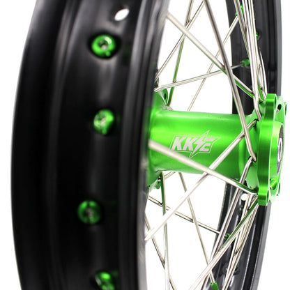 KKE 17/14 For KAWASAKI KX85 KX80  KX100 KLX140/L Big Kid's Wheels Rim Green Nipples