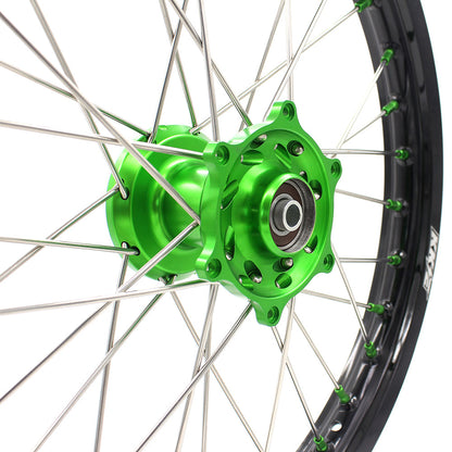 KKE 17/14 For KAWASAKI KX85 KX80  KX100 KLX140/L Big Kid's Wheels Rim Green Nipples