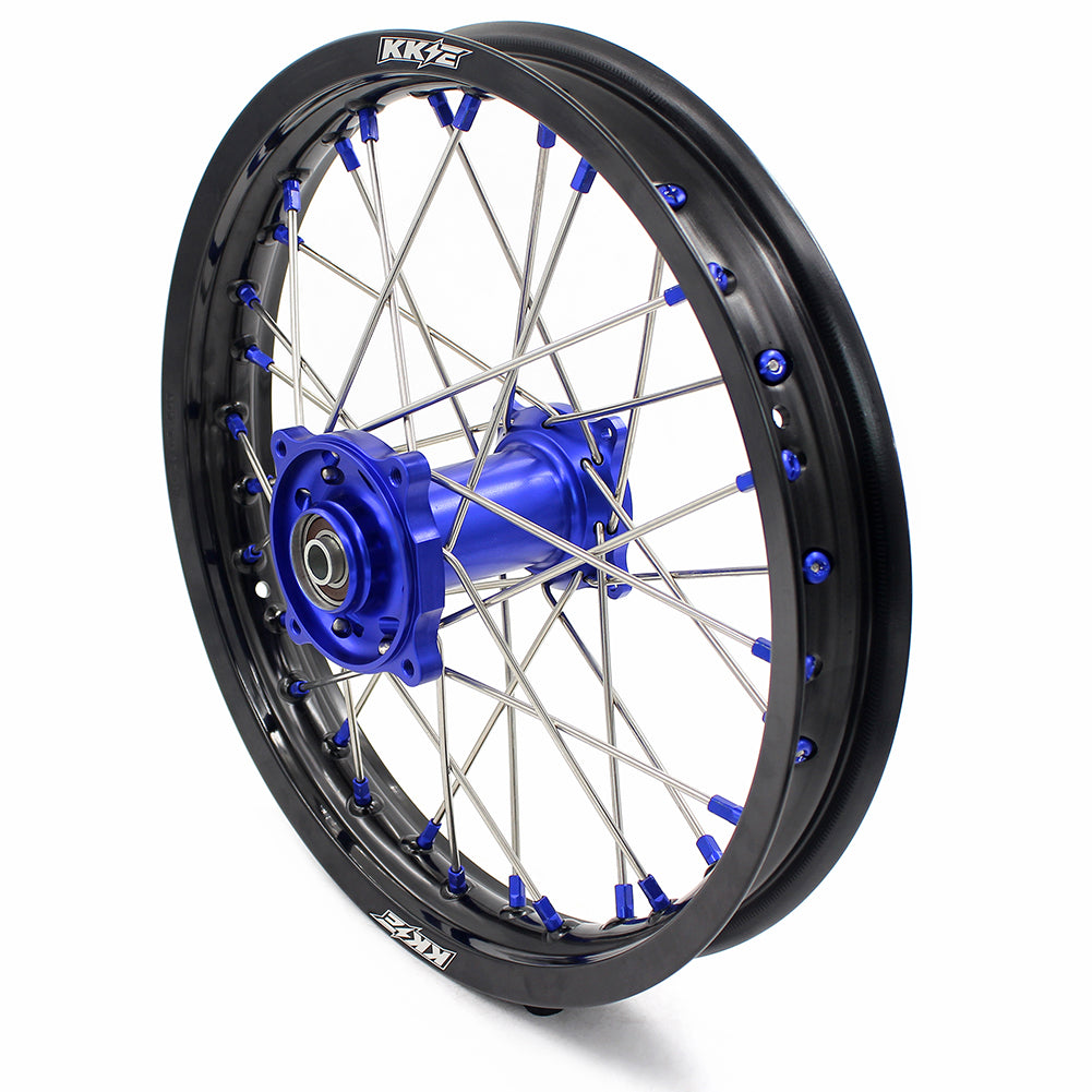 KKE For Kawasaki KX80 KX85 KX100 19/16 Big Kid's Wheels Rims Blue Nipples