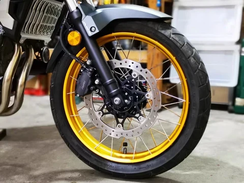 VMX 2.5*19 & 4.25*17 Tubeless Wheels Set Fit For Honda CB500X 2019-2021 Black Hub Gold Rim