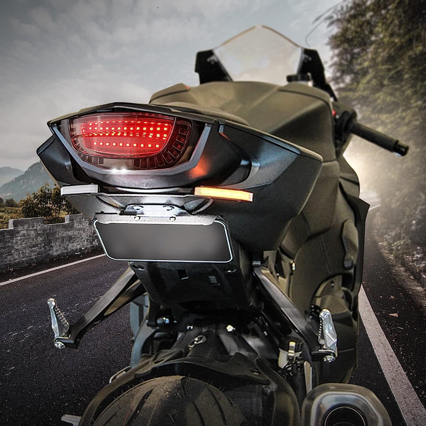 Motorcycle Brake Tail Light Integrated Turn Signals