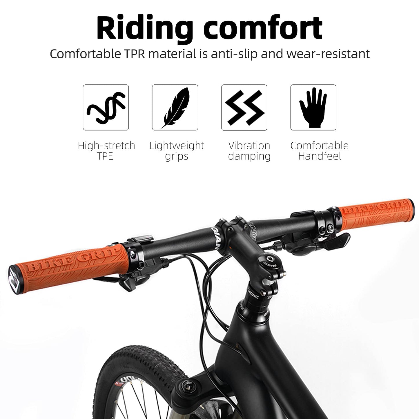 ROCKBROS Bike Handlebar Grips Double Lock-on MTB Bicycle Handle Bar Grips