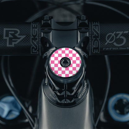 Checkerboard Pattern Custom Bicycle Headset Cap