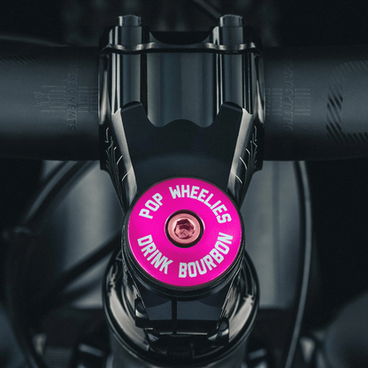 Pop Wheelies Drink Bourbon Bicycle Headset Cap