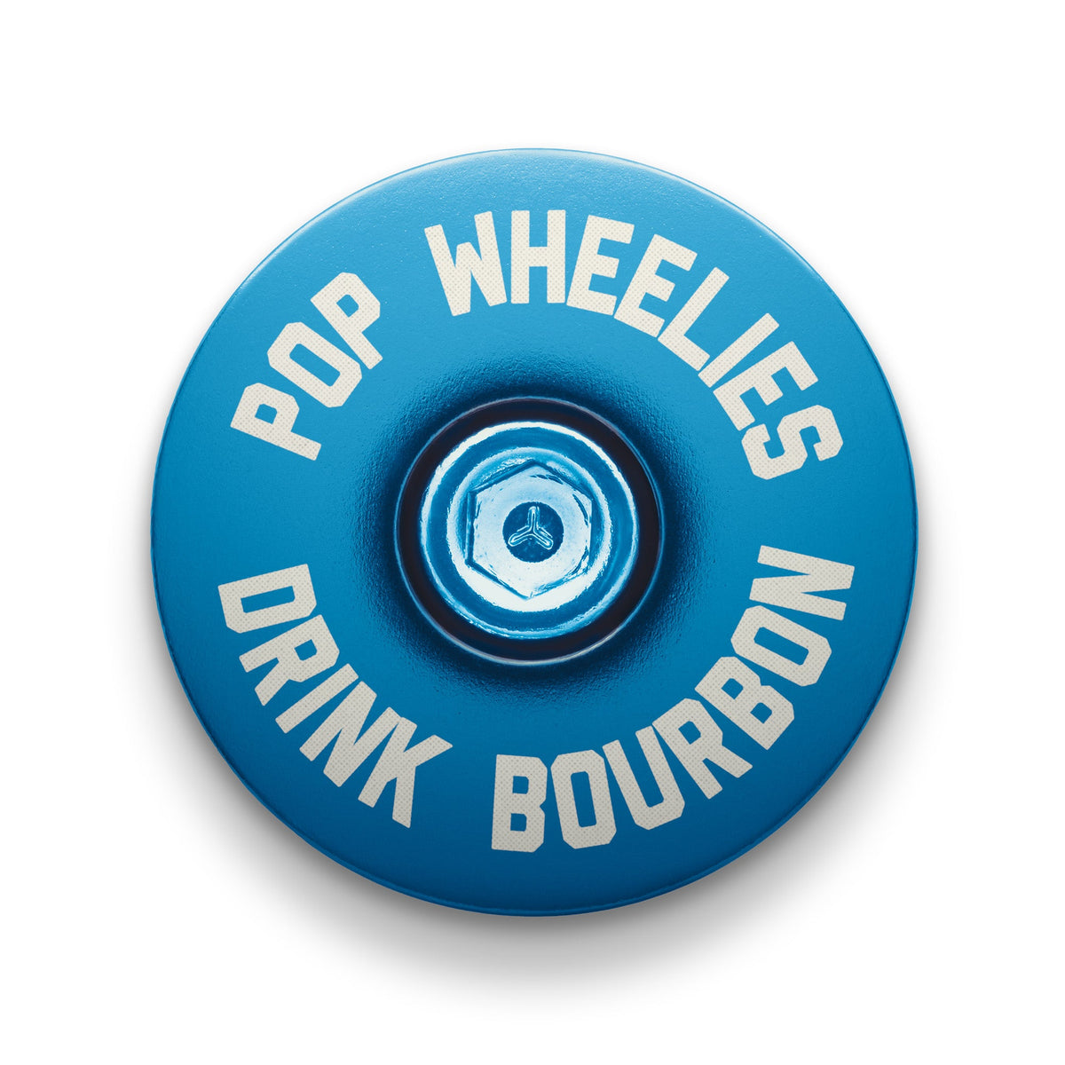 Pop Wheelies Drink Bourbon Bicycle Headset Cap
