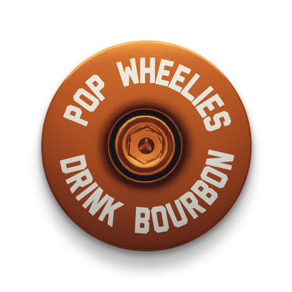 Pop Wheelies Drink Bourbon Bicycle Headset Cap