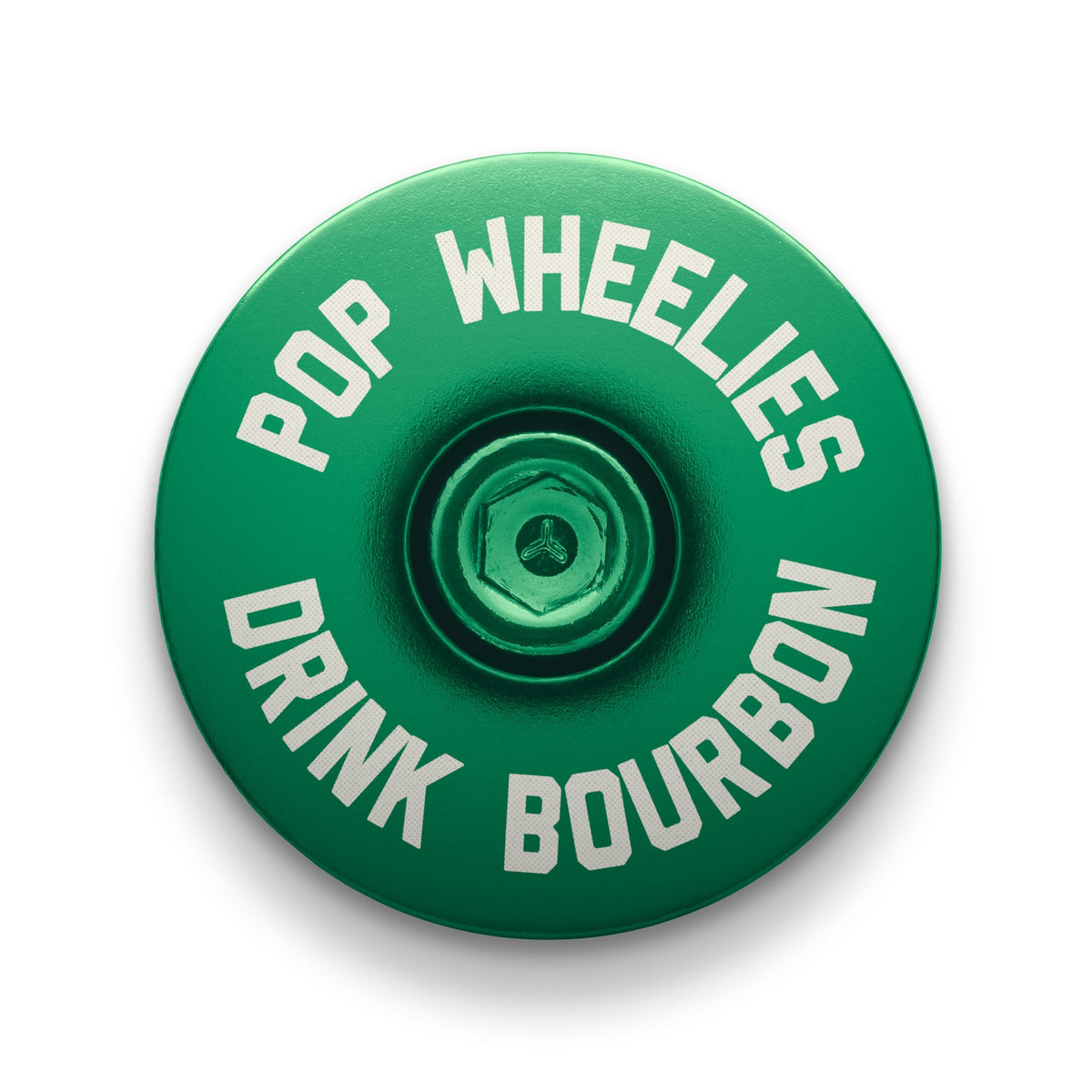 Pop Wheelies Drink Bourbon Bicycle Headset Cap