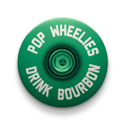 Pop Wheelies Drink Bourbon Bicycle Headset Cap
