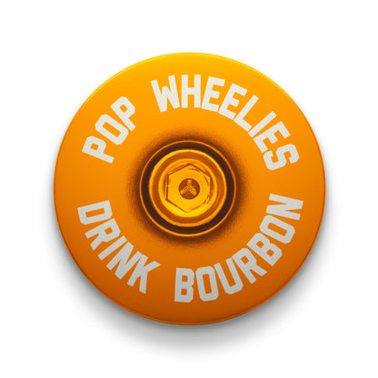 Pop Wheelies Drink Bourbon Bicycle Headset Cap