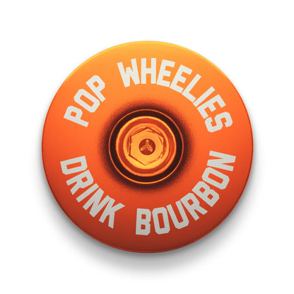 Pop Wheelies Drink Bourbon Bicycle Headset Cap
